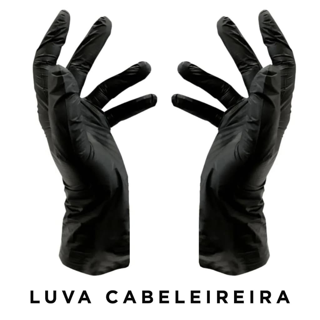 Luvas Viniflex Vabene cor preto de elastômero termoplástico 2 unidades par