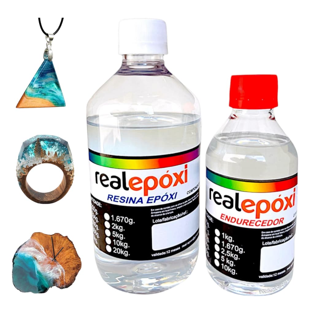 Resina Epóxi Baixa Viscosidade - KIT 300g. A+B (Resina e Endurecedor) P/ Madeiras e Artesatanatos