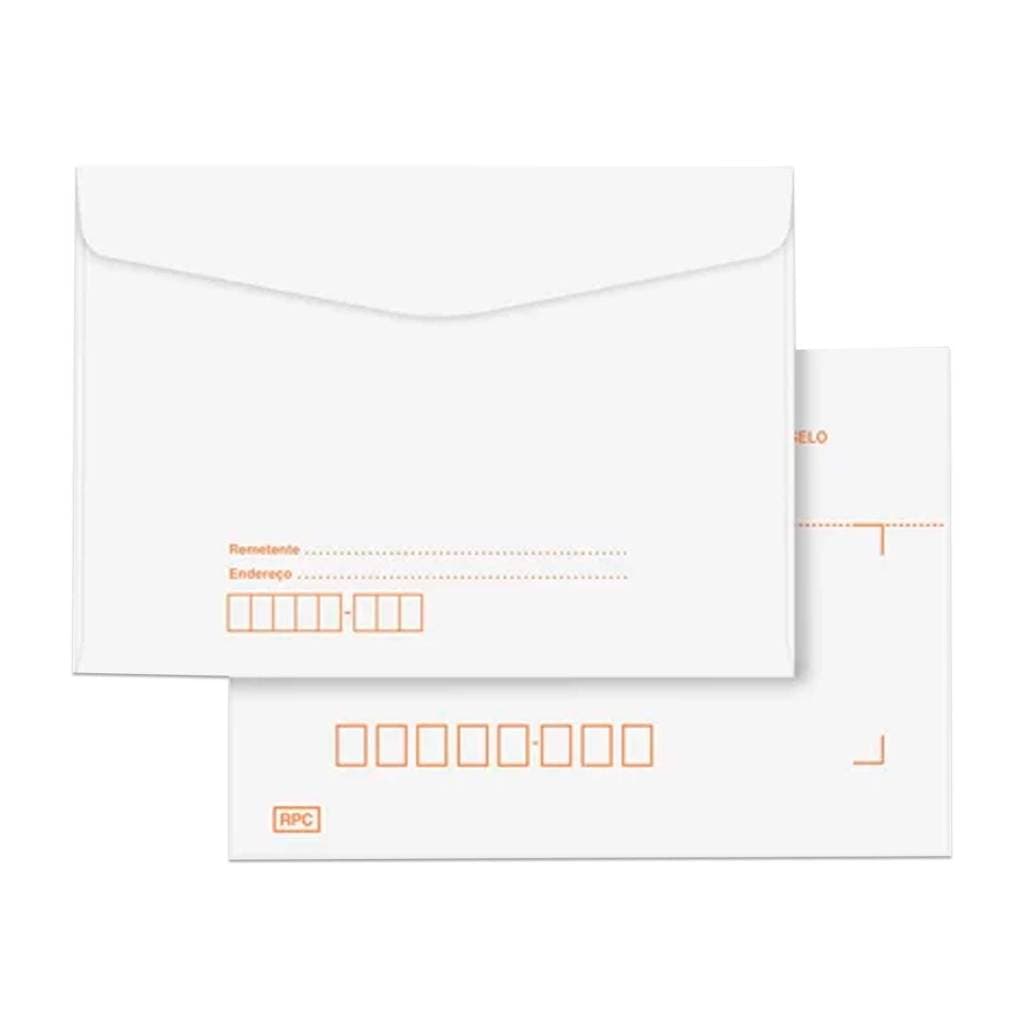 Envelope RPC 100 Unidades Envelope CEP Padrao Carta 16x11cm Campos Impresso