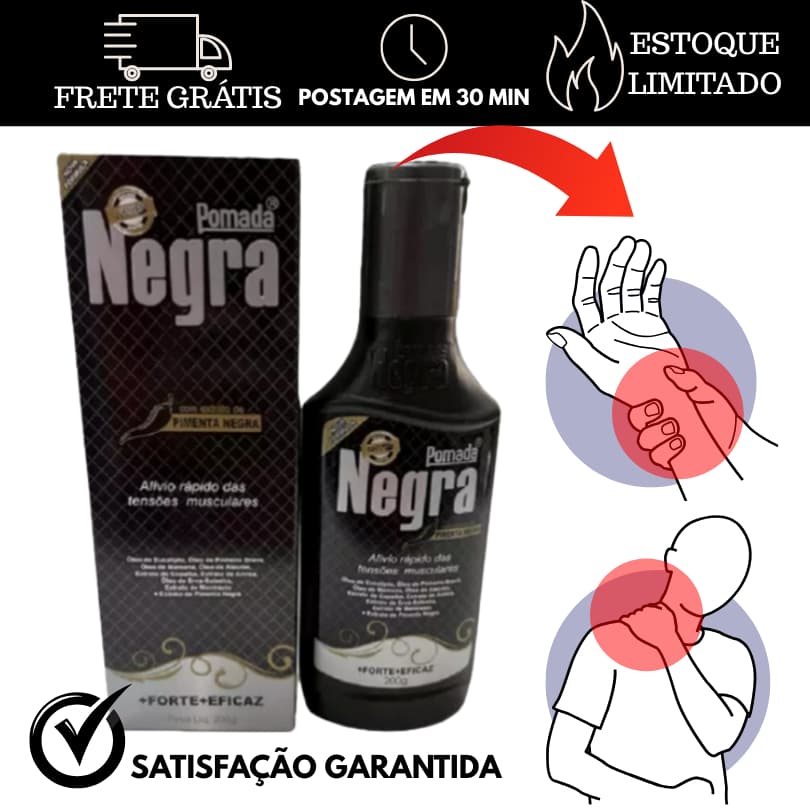 1 Pomada Negra Extraforte Néctar Massageadora 100% Natural Original 200g