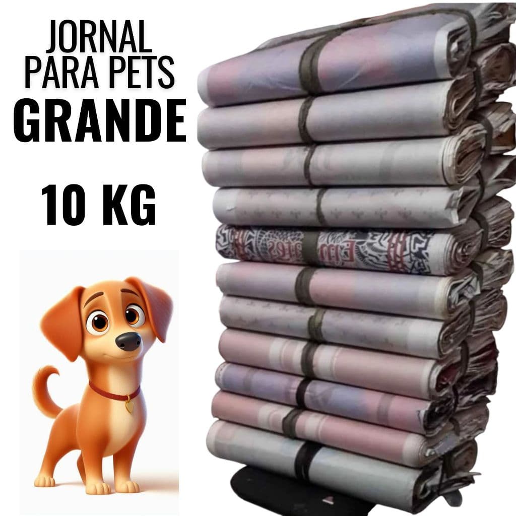 Papel Jornal para Pets 10 KG, Tapete Higiênico para Cães, Gatos, Jornal Grande 95x65 cm Descartável