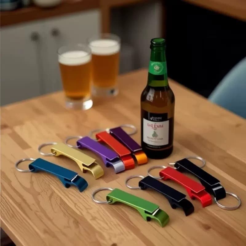 Kit 2/3/5 Und Abridor de Garrafa com Chaveiro em Alumínio de Largura 11mm