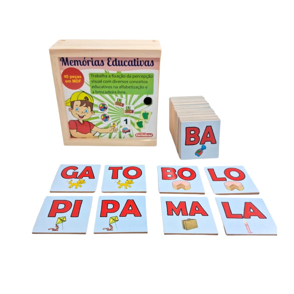 Jogo Pedagógico Memórias Educativas de Sílabas Alfabetização Sílabica Infantil