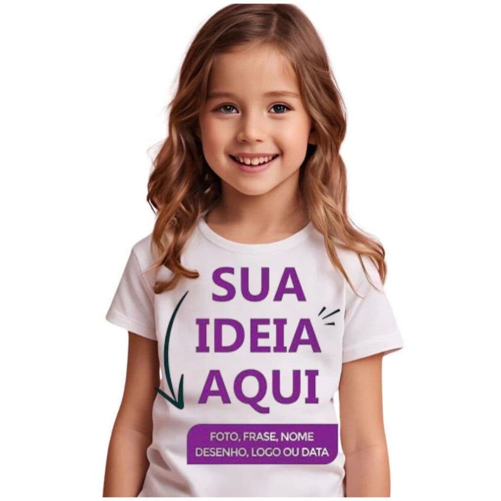 Camiseta T-shirt Blusa Menina Menino Unissex Infantil Mande Sua Arte
