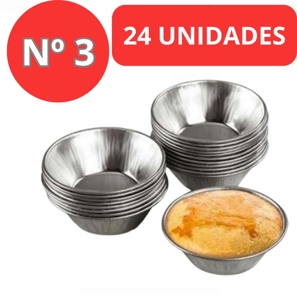Forma Empada N° 3-  Forminhas Lisa Empadinha e Mini Salgados- 24 Unidades
