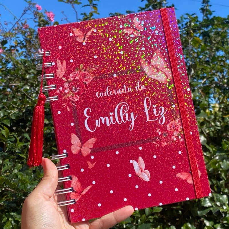 Caderneta de Saúde Vacina - Menina - Póa e Borboletas Vermelha