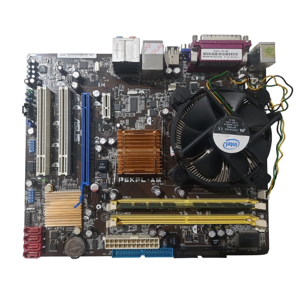 Placa mãe pc desktop asus intel soquete lga 775 + cpu + 2gb ram ddr2 (USADAS/ANTIGAS/BASICAS)