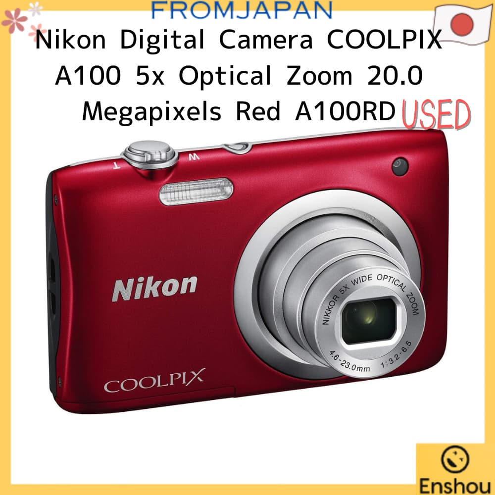 [USED][Direto do Japão][USED ITEMS]Câmera Digital Nikon COOLPIX A100 5x Óptico 20.05 Megapixels Vermelha A100RD