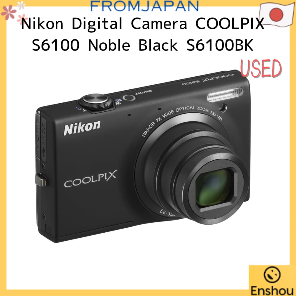 [USED][Direto do Japão][USED ITEMS]Câmera digital Nikon COOLPIX S6100 Preto Nobre S6100BK