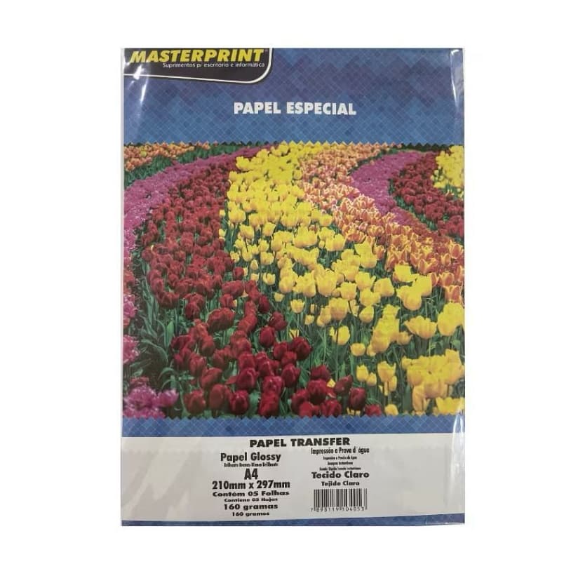 Papel Transfer 160g Para Tecido Claro A4 Pacote com 5 Folhas