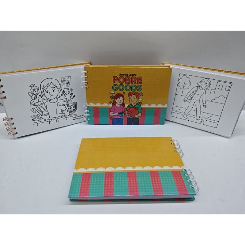 Pobre Goods Caderno de Colorir com 50 Folhas | Capa Dura + Acetato | Papel 150g –