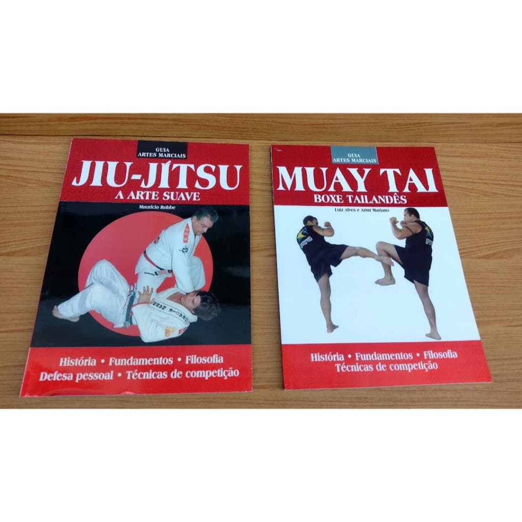 Kit com 2 Livros Artes Marciais - Livro: Guia Artes Marciais Jiu Jitsu A Arte Suave  +  Livro: Muay Tai (Boxe Tailandês)