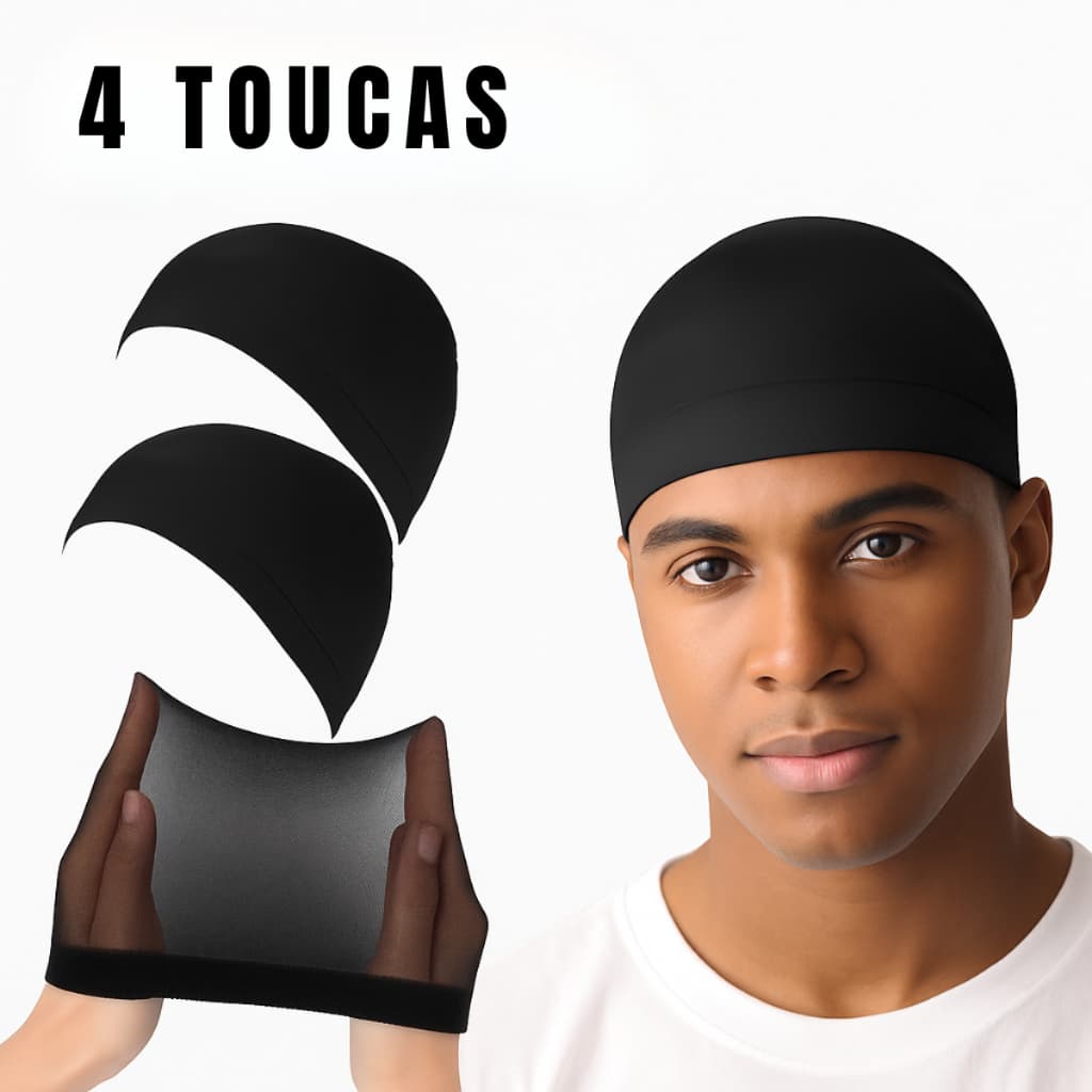 4 Toucas De Pressão Wave Cap Cabelo Afro Ondas 360 Waves touca nero touca para tranças toca de nero.