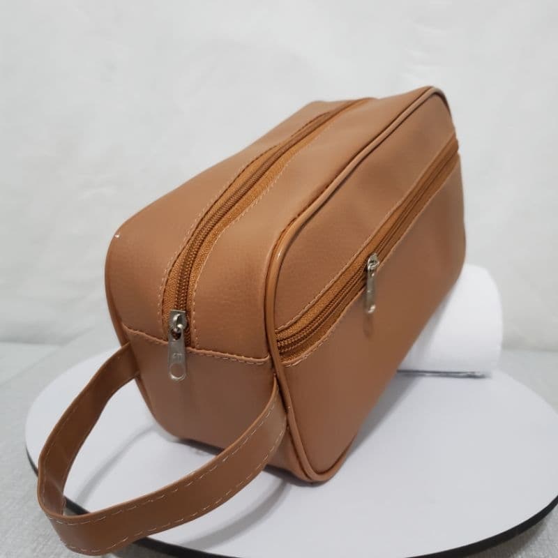 Bolsa Necessaire  unissex para viagem em couro sintético organizadora bolsa executivo