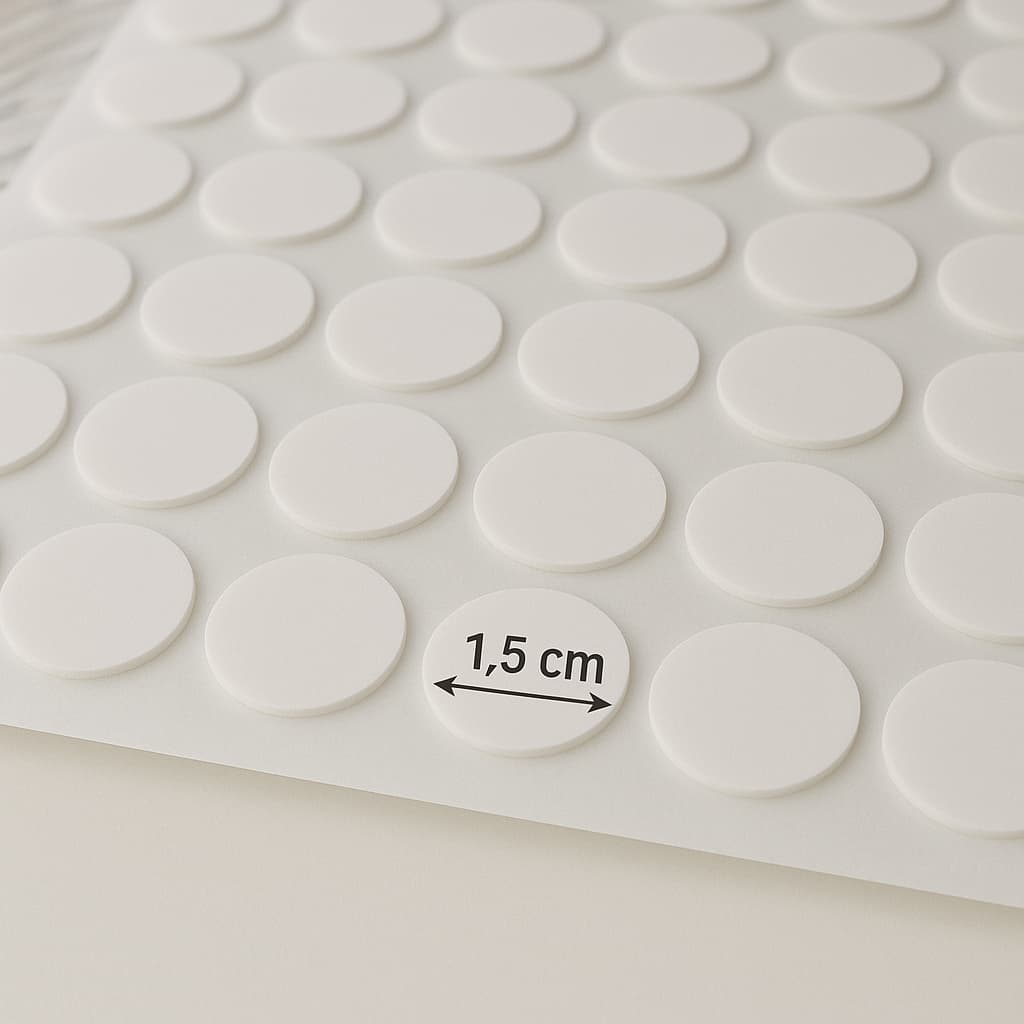 Adesivo Autocolante Dupla Fase Pavio Vela Artesanais 1,5 CM - Cartela com 56 Unidades