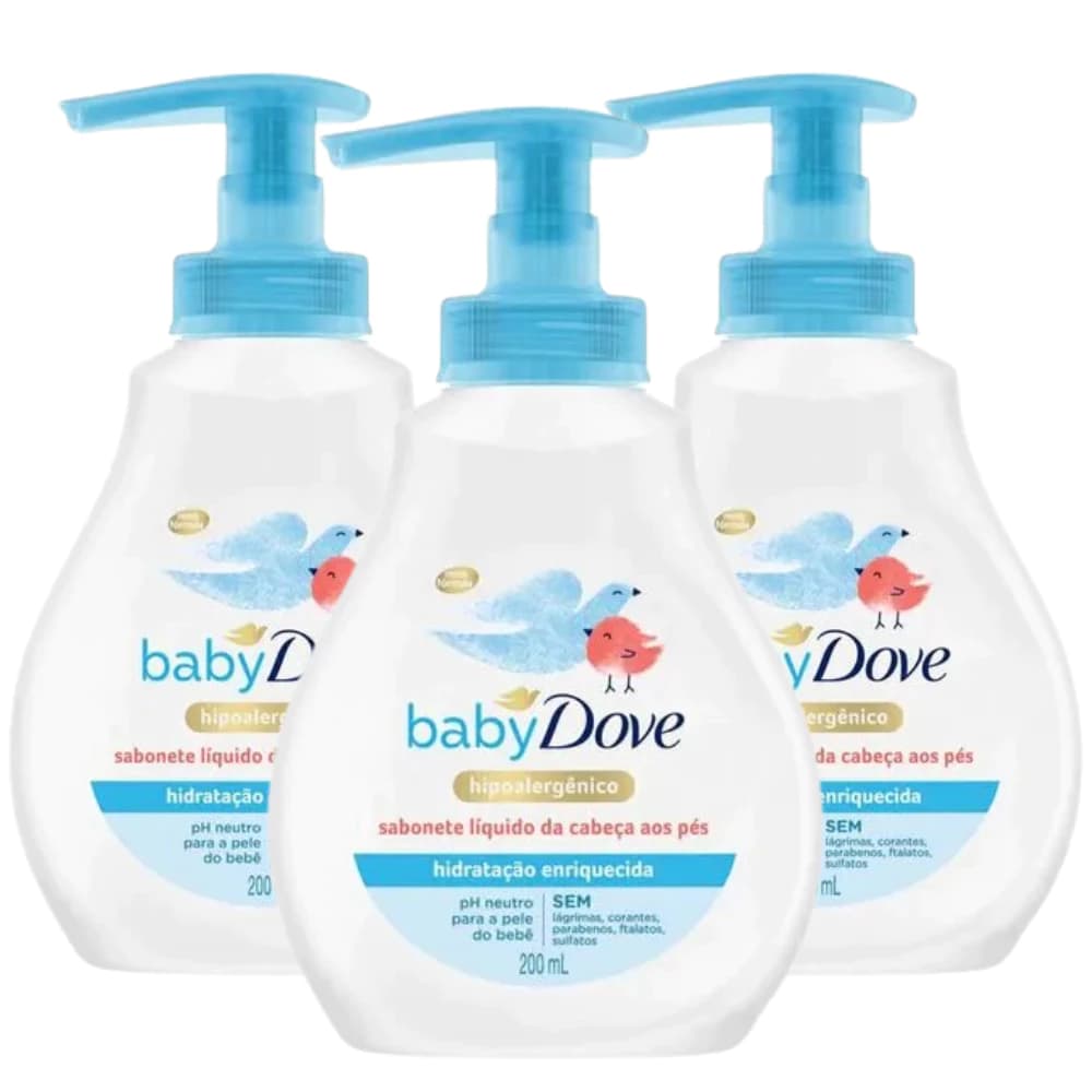 Sabonete Liquido da Cabeça aos Pés Dove Baby Hidratação Enriquecida 200ml