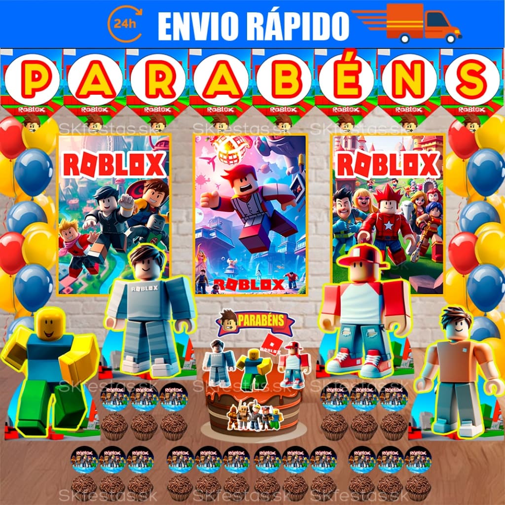 Kit Festa - Roblox - Jogo Roblox - Game - Aniversário - Festa - Mêsversário
