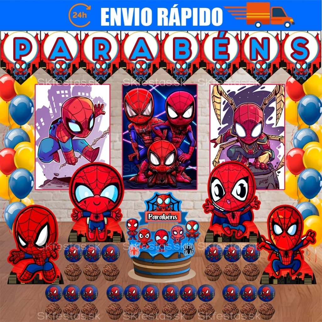 Kit Festa - Homem Aranha Baby - Homem Aranha - Aniversário - Festa-Mêsversário