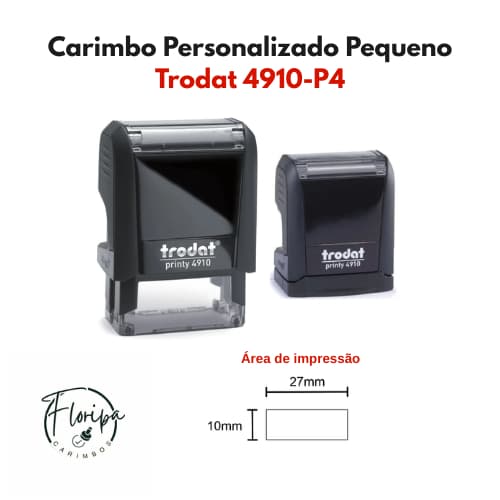 Carimbo Pequeno Personalizado - Trodat 4910 P4 l Profissionais l Automático l Empresas l Professores