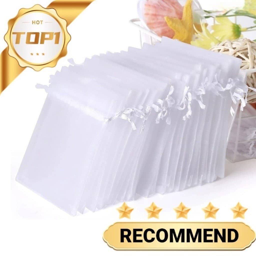 Kit 10/25/50/100 Saquinhos Organza 7x9 9x12 10x15 Branco Lembrancinha Casamento