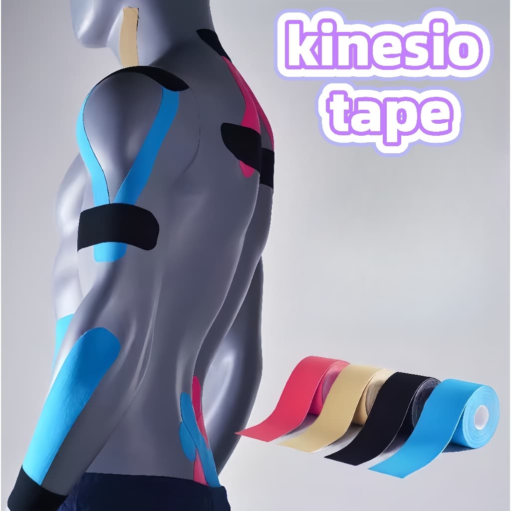 KIT 2 Bandagem Adesiva Funcional Alivia A Dor Rolo Adesivo De Fita De Terapia De Atleta 5cm X 5m