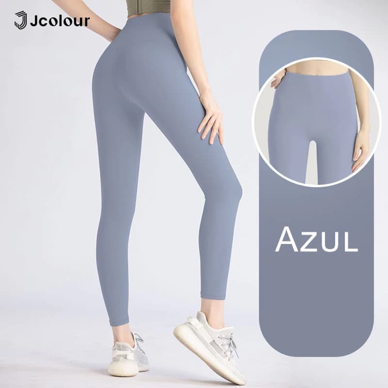 Calça Feminina Slim De Cintura Alta Para Ioga , Controle De Barriga , Leggings De Treino Academia