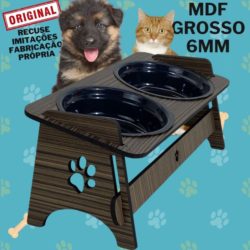 Comedouro  Bebedouro Pet Elevado Suspenso Para Gato e Cachorro Com TAMPAS