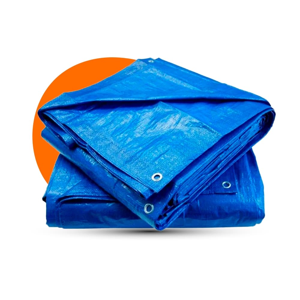 Lona Azul 10x6 Metros Impermeável Para Cobertura Externa Em Obra Camping E Proteção Reforçada