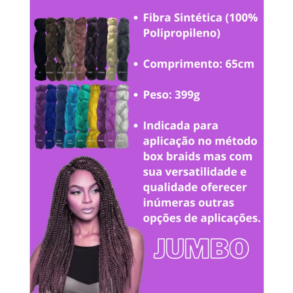 JUMBO SER MULHER 399g BOX BRAIDS PARA TRANÇAS E PENTEADOS