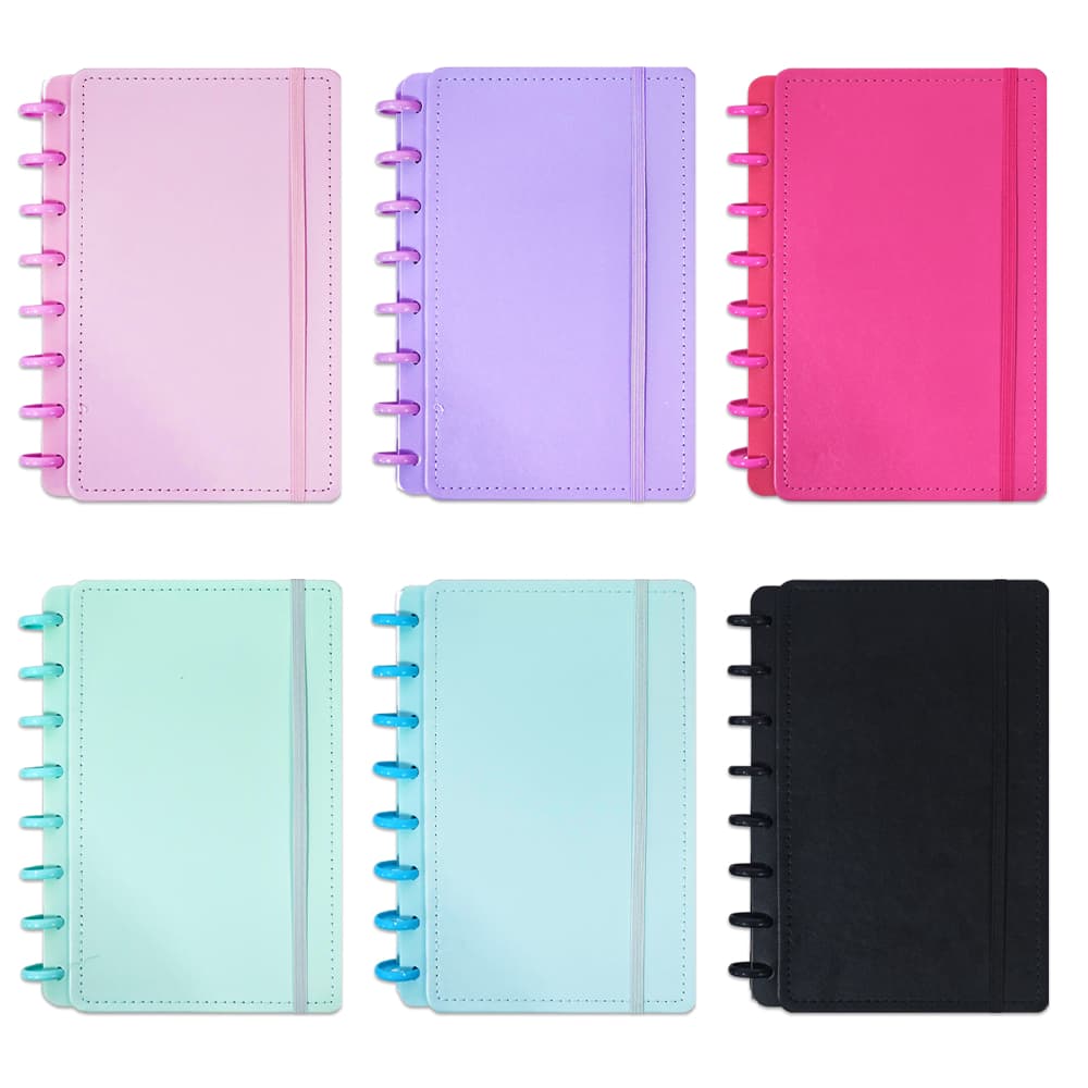 Caderno Grande tipo Inteligente Personalizado 8/10/11 Discos Capa Dura 80 Folhas Pautadas Escolar Planner Diário