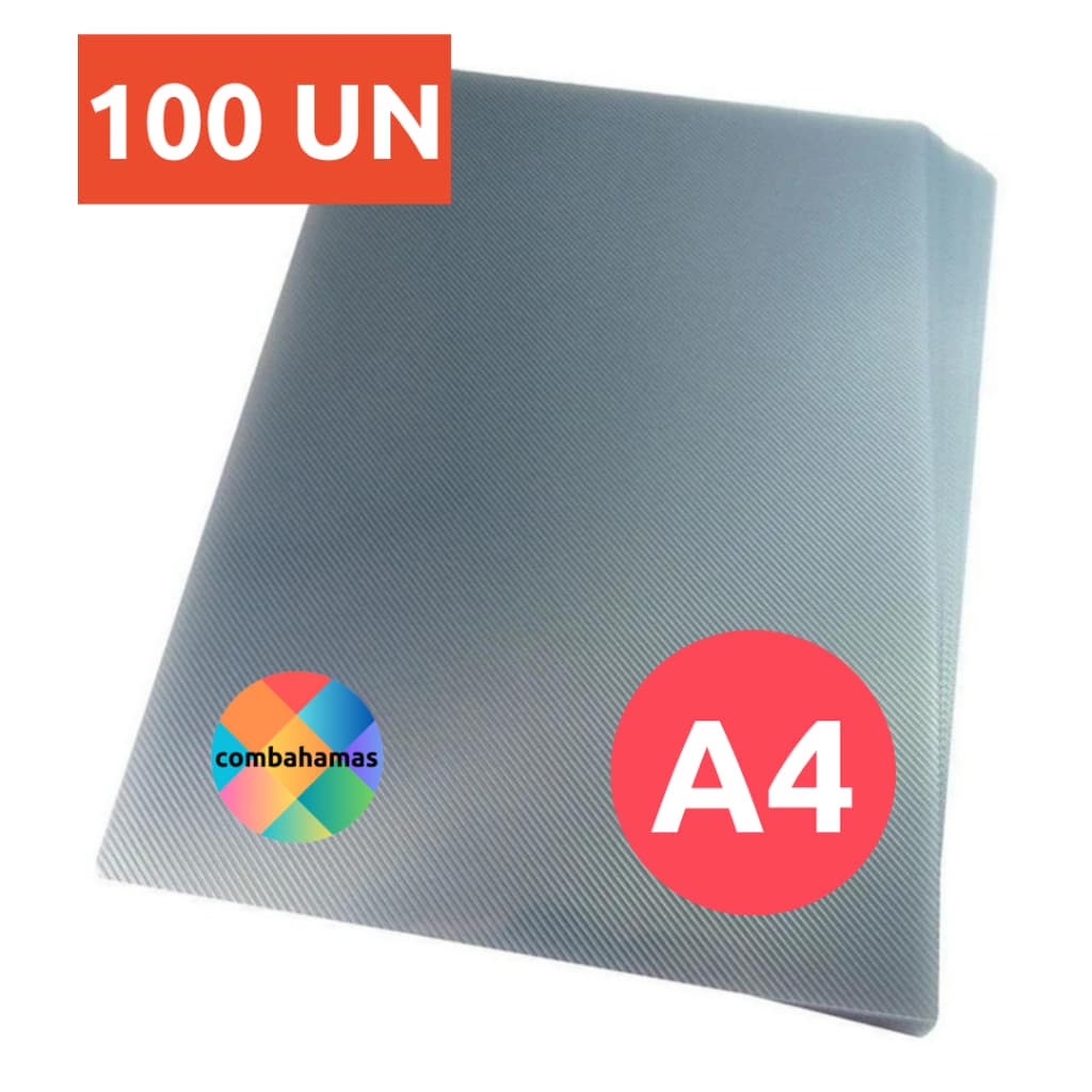 CAPA ENCADERNAÇÃO A4, CRISTAL, LINE, 100 UN