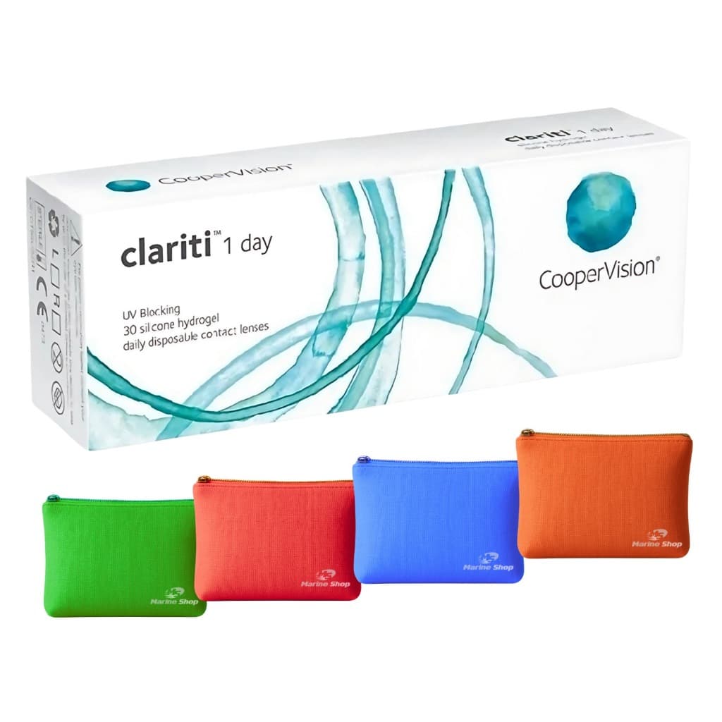 Lente de Contato Clariti Diária Incolor Com Grau Coopervision com Necessaire