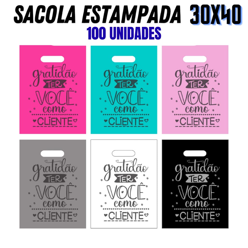 Sacola 30x40 e 40x50. 100 UNIDADES boca de palhaço estampada . lojas boca vasada frases