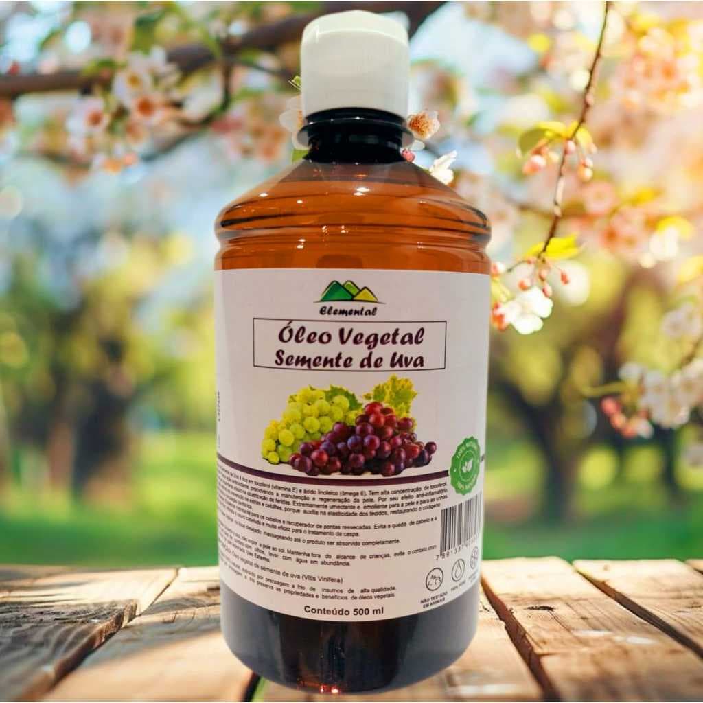 Óleo De Semente De Uva Puro 500ML Pele e Cabelos