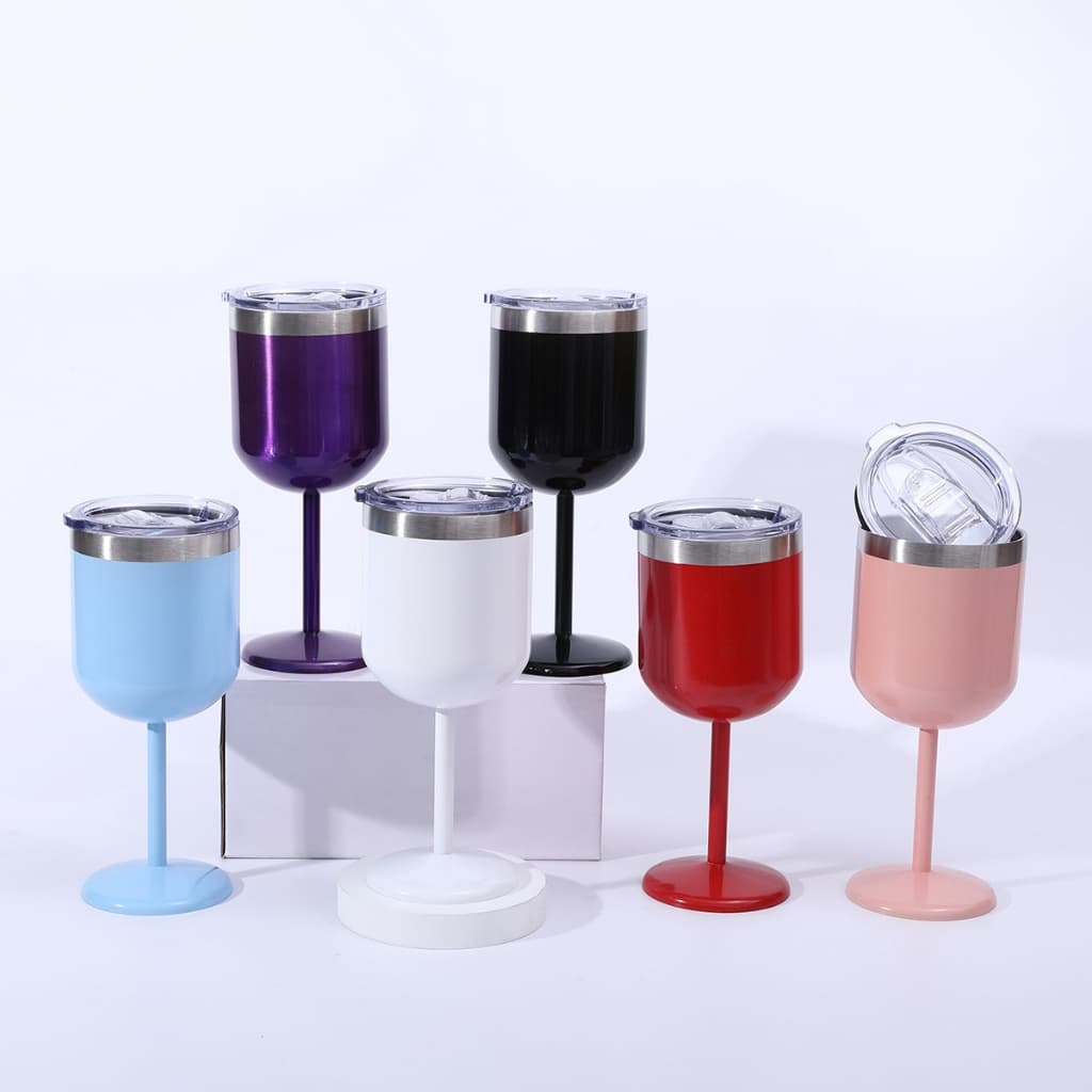 Taça de Vinho Premium Térmica Taça Copo Térmico De Aço Inoxidável Taças para Festa 510ml Base antiderrapante