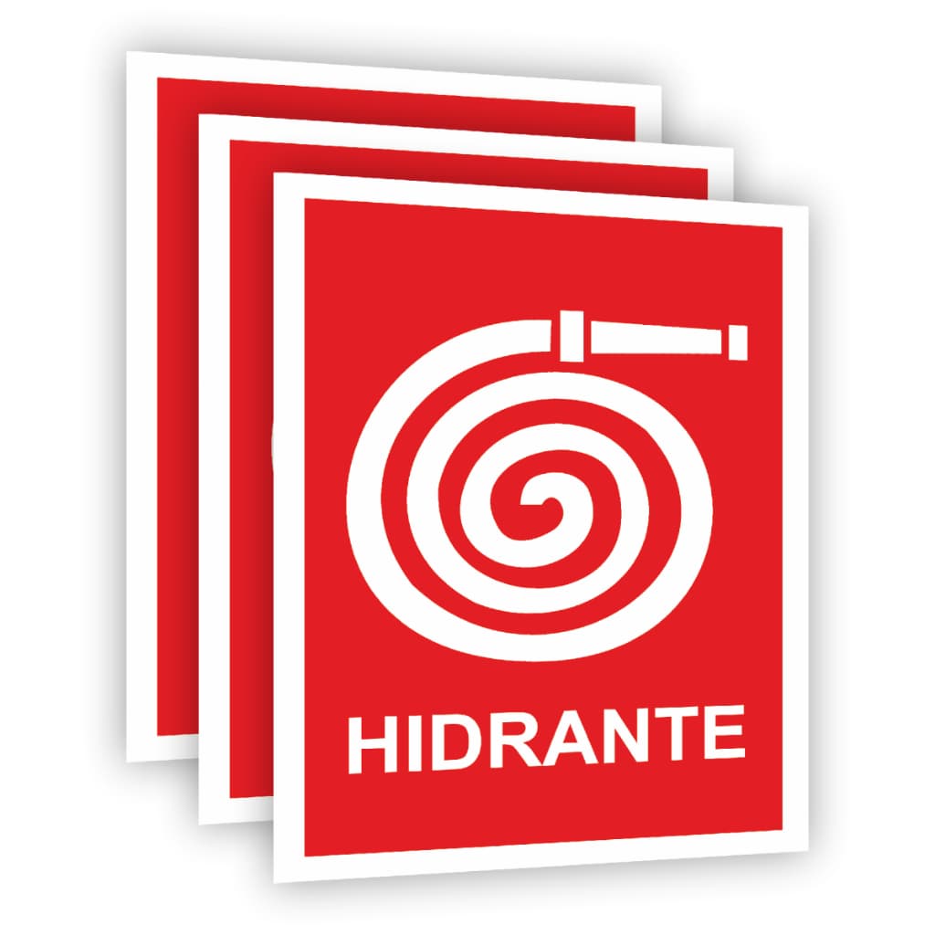 Placas para Hidrante Sinalização Fundo Vermelho