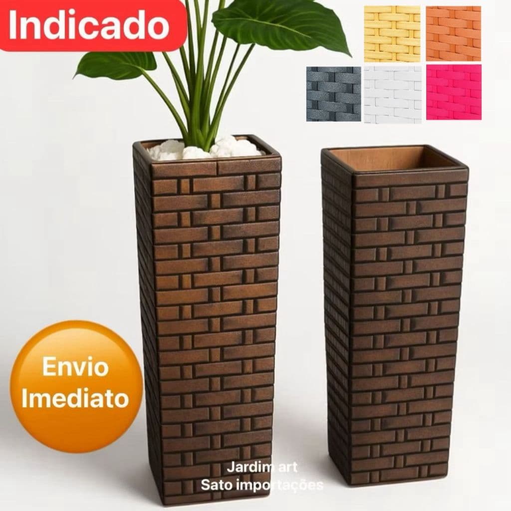 Vaso Coluna Torre 54cm e 40cm Estilo Sofisticado