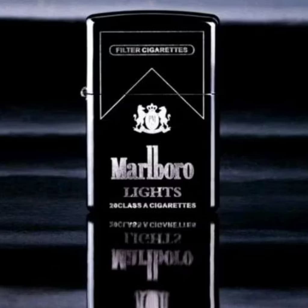 Isqueiro Estilo Zippo Luxo Preto Marlb | Colecionável e Recarregável / Descarregado