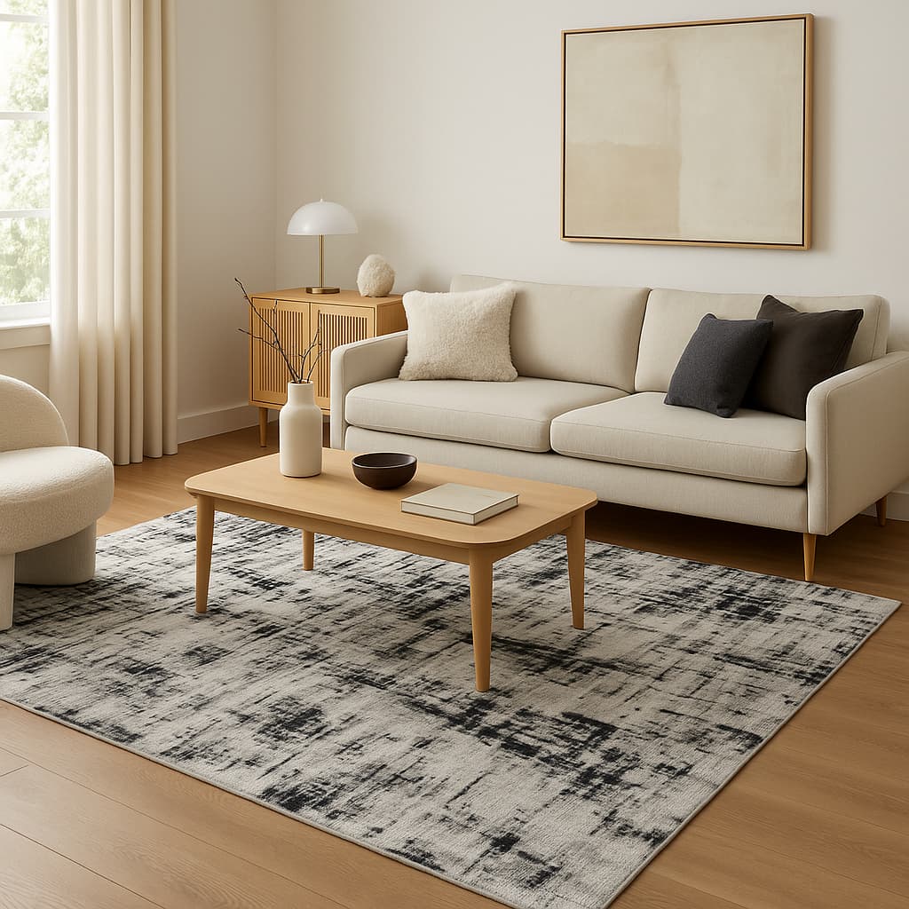 Tapete Para Sala Grande Geométrico Moderno Antiderrapante Lavável