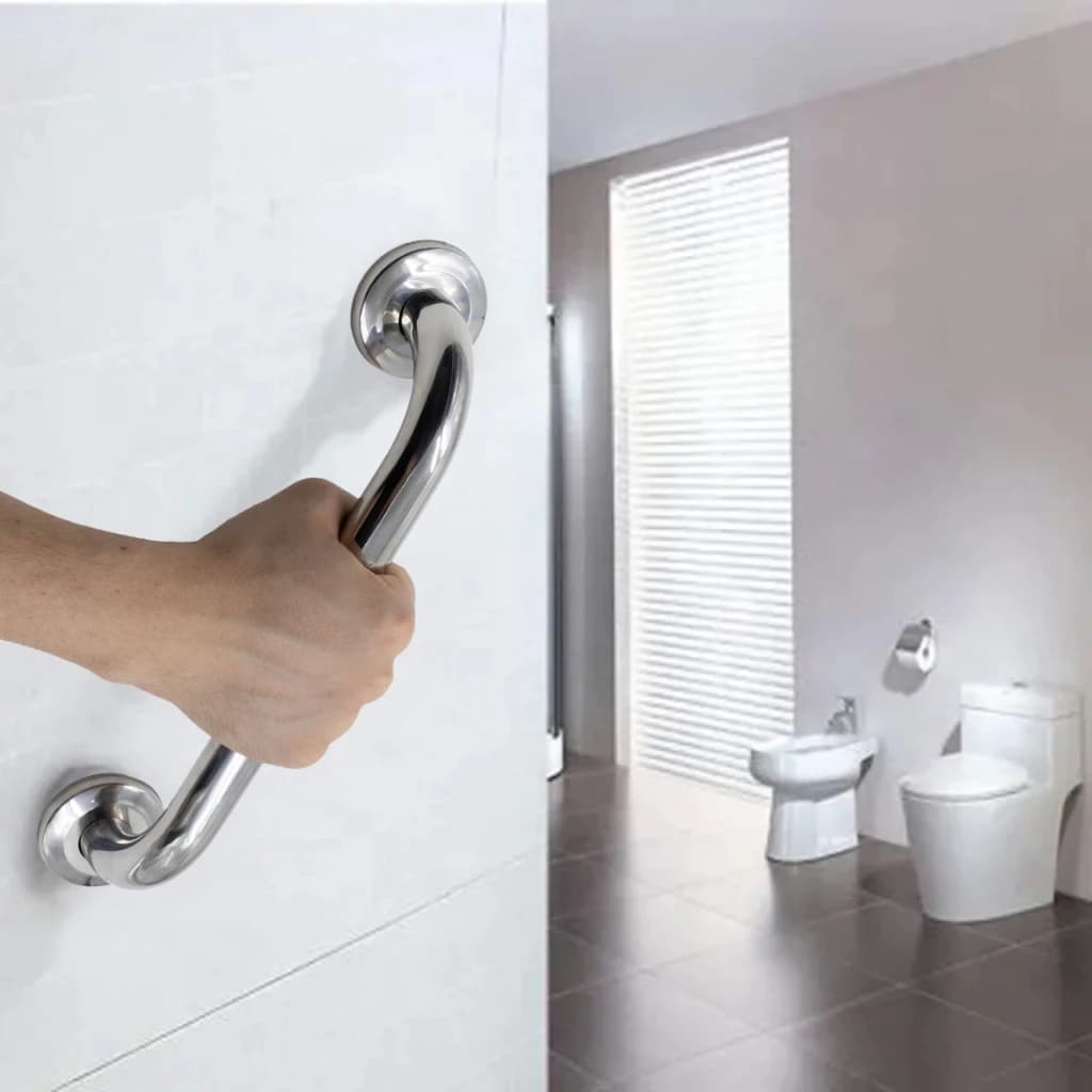 Kit 2 Alça Barra De Apoio Suporte Para Parede Inox 30 40 50 60cm Banheiro Corrimão Aço