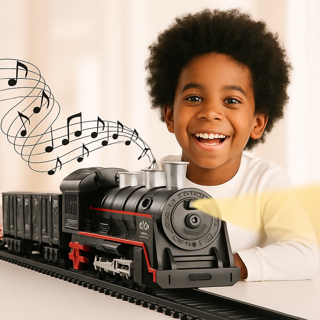 Trem de Brinquedo Locomotiva Ferrorama Grande Trilhos com Luzes e Som