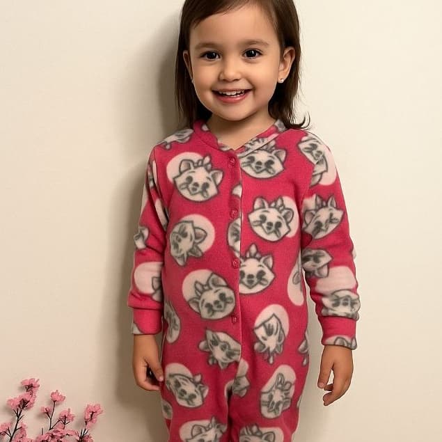 Macacão Infantil Pijama Menina Soft Roupa de Menina Inverno Quentinho 2 ao 8