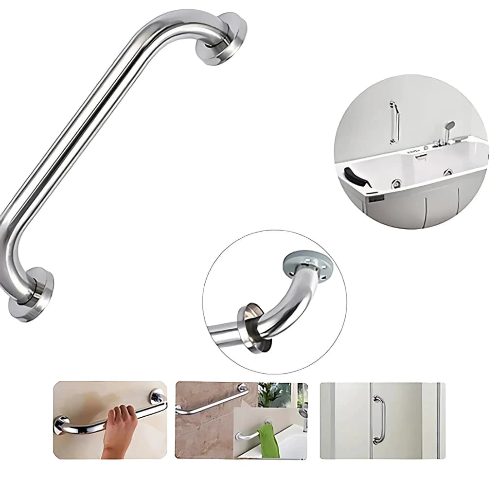 Barra De Apoio Para Banheiro de Aço Inox Suporte Para Banheiro Segurança Idosos e Deficiente