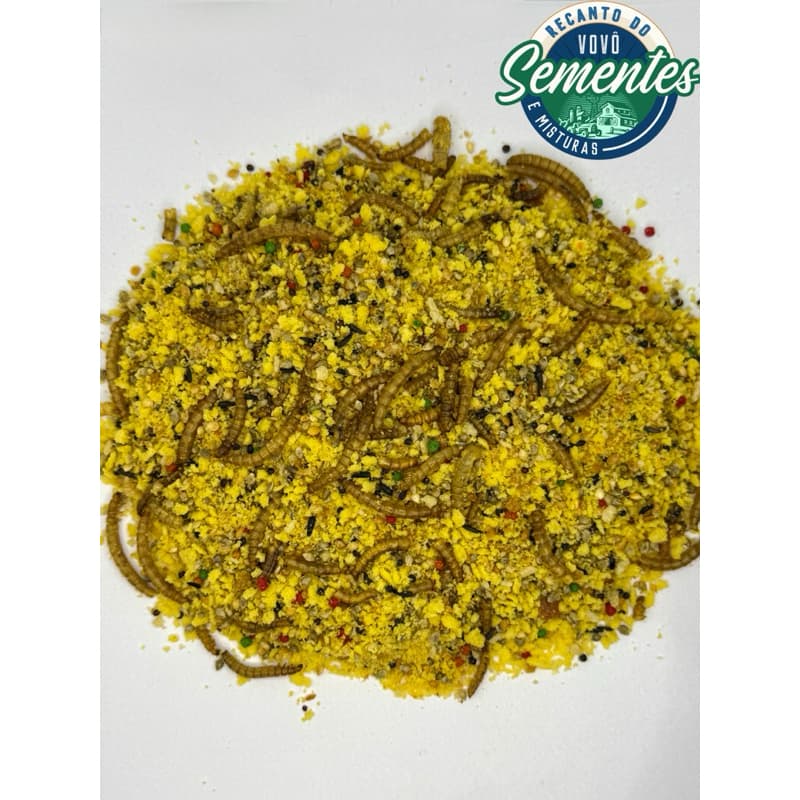 500G / 2KG Mistura Tico-tico Azulão Bicudo Corrupião Curió e aves pequenas PREMIUM Farinhada com Insetos