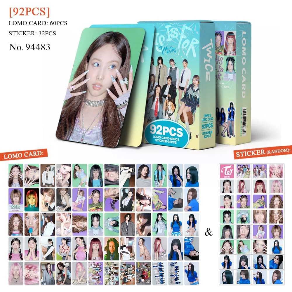 K-POP 60pcs/box com 32pcs adesivo TWICE Photocard Pronto Para Ser Cartão LOMO Postal De Coleção