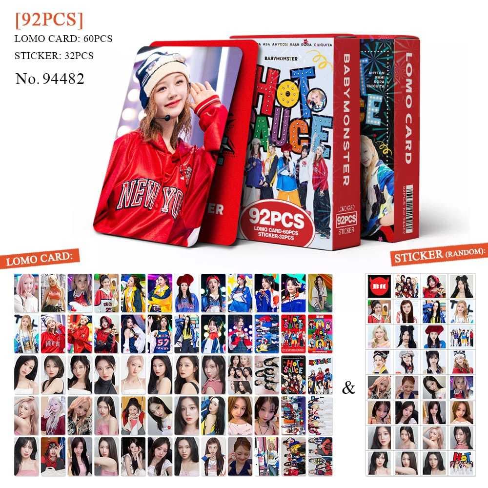 K-POP 60pcs/box com 32pcs adesivo de BABY MONSTER  Photocard Pronto Para Ser Cartão LOMO Postal De Coleção