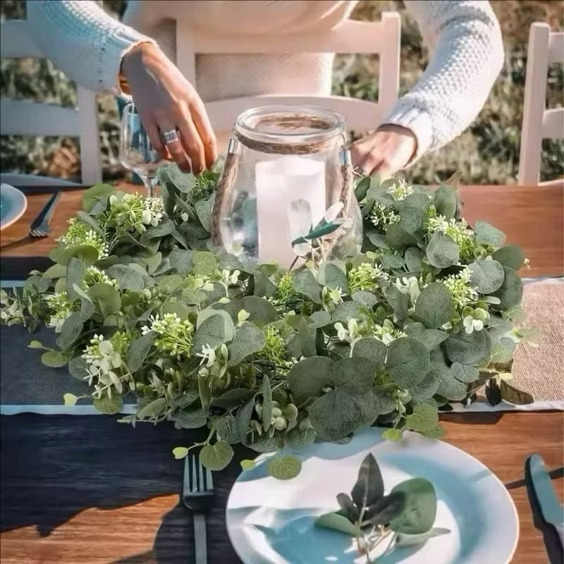 Corrente de eucalipto planta verde Artificial guirlanda 180cm decoração de casa parede de sala e cozinha