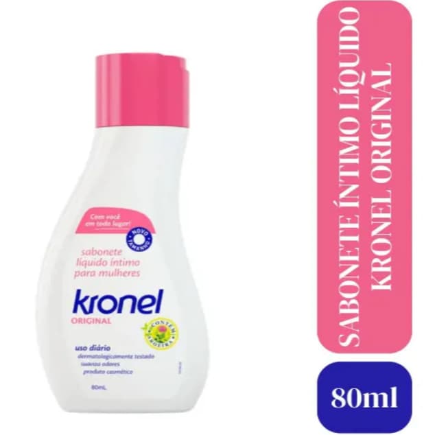 Sabonete Íntimo Feminino Kronel 80mL com Aroeira e Leite de Aveia pH 4.5 Original