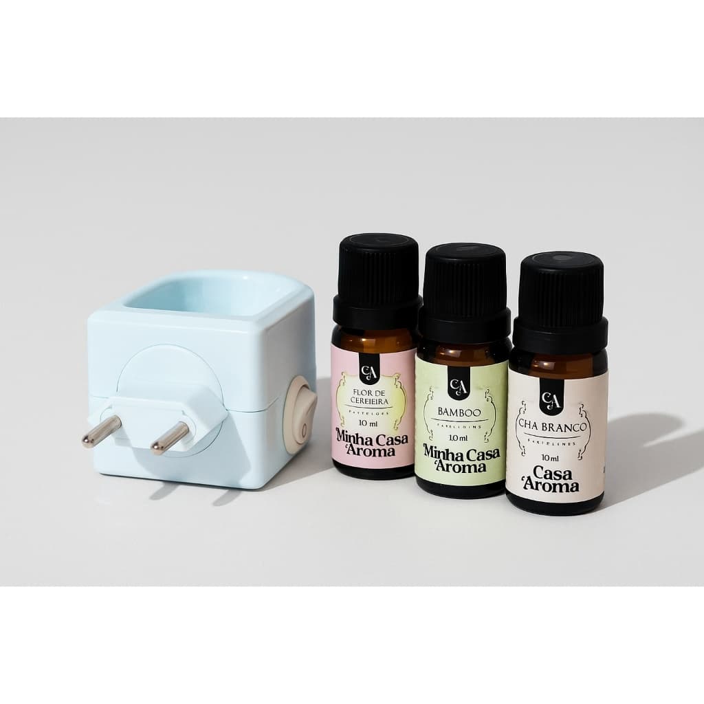KIT Aromas para Casa | 3 Essências Super Concentradas + Difusor Elétrico