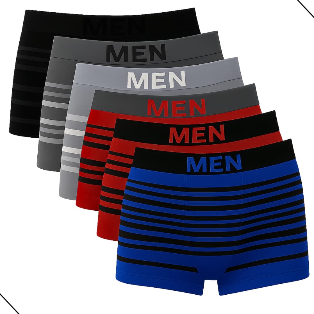 Kit 6 Cueca Box Masculina Microfibra Cueca Boxers premium